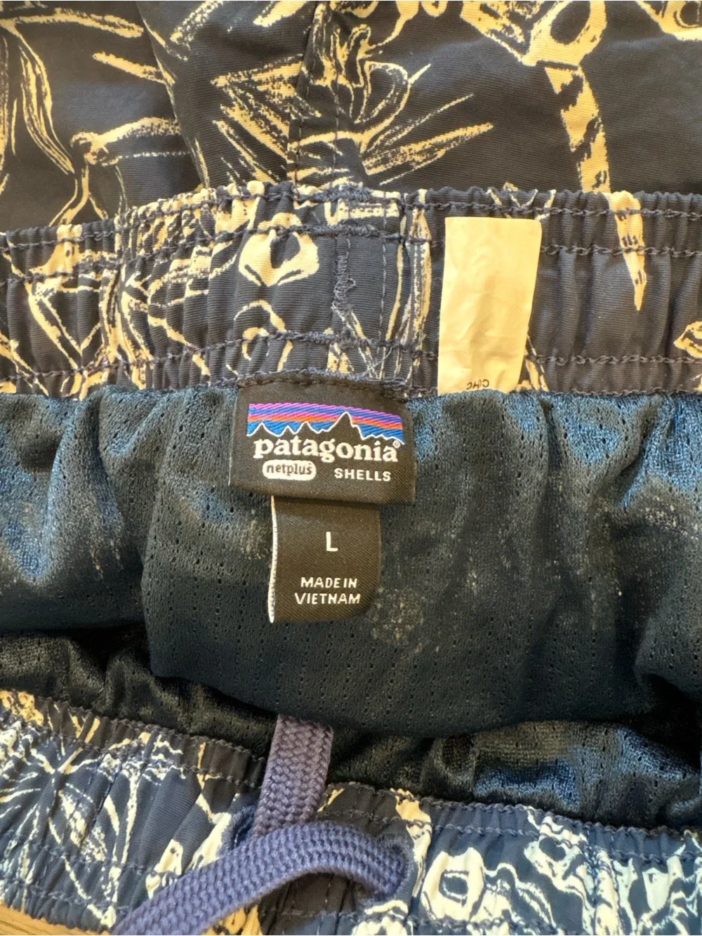 Patagonia Navy and Cream Floral Print Shorts